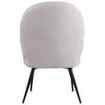 Πολυθρόνα με Υποπόδιο Qarar Pakoworld Μπουκλέ Ύφασμα σε Λευκή Απόχρωση με Μαύρα Μεταλλικά Πόδια 67.5x67.5x106εκ