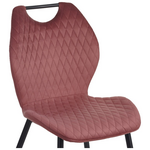 Καρέκλα Bongo Pakoworld Βελούδο σε Σάπιο Μήλο Απόχρωση με Μαύρα Μεταλλικά Πόδια 56.5x47x84εκ