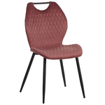 Καρέκλα Bongo Pakoworld Βελούδο σε Σάπιο Μήλο Απόχρωση με Μαύρα Μεταλλικά Πόδια 56.5x47x84εκ