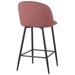Σκαμπό Μπαρ Barow Pakoworld Βελούδο σε Σάπιο Μήλο Απόχρωση με Μαύρα Μεταλλικά Πόδια 53x46.5x96.5