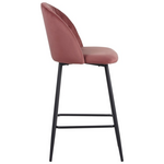 Σκαμπό Μπαρ Barow Pakoworld Βελούδο σε Σάπιο Μήλο Απόχρωση με Μαύρα Μεταλλικά Πόδια 53x46.5x96.5