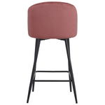 Σκαμπό Μπαρ Barow Pakoworld Βελούδο σε Σάπιο Μήλο Απόχρωση με Μαύρα Μεταλλικά Πόδια 53x46.5x96.5