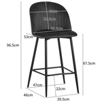 Σκαμπό Μπαρ Barow Pakoworld Βελούδο σε Σάπιο Μήλο Απόχρωση με Μαύρα Μεταλλικά Πόδια 53x46.5x96.5