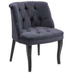 Πολυθρόνα Loreta Pakoworld Βελούδο Ανθρακί με Μαύρα Πόδια 55x57x78εκ