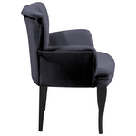 Πολυθρόνα Samara Pakoworld Βελούδο Ανθρακί με Μαύρα Πόδια 54x71x79εκ