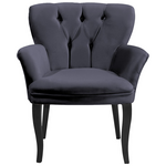 Πολυθρόνα Samara Pakoworld Βελούδο Ανθρακί με Μαύρα Πόδια 54x71x79εκ