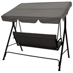 Κούνια Κήπου Globo Pakoworld Μέταλλο Μαύρο-Ύφασμα Γκρι 170x110x153εκ