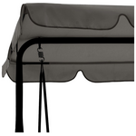 Κούνια Κήπου Globo Pakoworld Μέταλλο Μαύρο-Ύφασμα Γκρι 170x110x153εκ