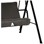 Κούνια Κήπου Globo Pakoworld Μέταλλο Μαύρο-Ύφασμα Γκρι 170x110x153εκ