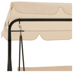 Κούνια Κήπου Globo Pakoworld Μέταλλο Μαύρο-Ύφασμα Μπεζ 170x110x153εκ