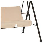 Κούνια Κήπου Globo Pakoworld Μέταλλο Μαύρο-Ύφασμα Μπεζ 170x110x153εκ