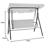 Κούνια Κήπου Globo Pakoworld Μέταλλο Μαύρο-Ύφασμα Μπεζ 170x110x153εκ