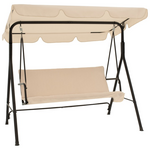 Κούνια Κήπου Globo Pakoworld Μέταλλο Μαύρο-Ύφασμα Μπεζ 170x110x153εκ