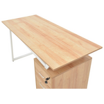 Γραφείο Εργασίας με Συρτάρια Prosper Pakoworld Μελαμίνης Φυσικό-Λευκό 140x60x76εκ