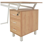 Γραφείο Εργασίας με Συρτάρια Prosper Pakoworld Μελαμίνης Φυσικό-Λευκό 140x60x76εκ