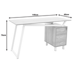 Γραφείο Εργασίας με Συρτάρια Prosper Pakoworld Μελαμίνης Φυσικό-Λευκό 140x60x76εκ