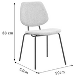 Καρέκλα Pietro Pakoworld Γκρι Ύφασμα-Πόδι Μαύρο Μέταλλο 50x53x83εκ