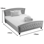 Κρεβάτι Camaro Pakoworld Ύφασμα σε Γκρι Απόχρωση160x200εκ