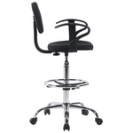 Καρέκλα Γραφείου Παιδική Τροχήλατη Icina ι Pakoworld Ύφασμα σε Μαύρη Απόχρωση 58x54x102-123εκ