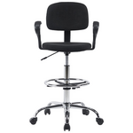 Καρέκλα Γραφείου Παιδική Τροχήλατη Icina ι Pakoworld Ύφασμα σε Μαύρη Απόχρωση 58x54x102-123εκ