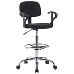 Καρέκλα Γραφείου Παιδική Τροχήλατη Icina ι Pakoworld Ύφασμα σε Μαύρη Απόχρωση 58x54x102-123εκ