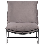 Πολυθρόνα Chopie Pakoworld Ύφασμα Γκρι Ποντικί-Μαύρο Πόδι 77x90x83εκ