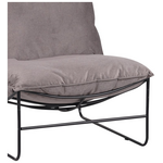 Πολυθρόνα Chopie Pakoworld Ύφασμα Γκρι Ποντικί-Μαύρο Πόδι 77x90x83εκ