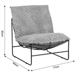 Πολυθρόνα Chopie Pakoworld Ύφασμα Γκρι Ποντικί-Μαύρο Πόδι 77x90x83εκ