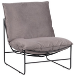 Πολυθρόνα Chopie Pakoworld Ύφασμα Γκρι Ποντικί-Μαύρο Πόδι 77x90x83εκ