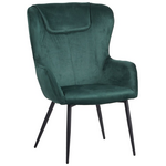 Πολυθρόνα με Υποπόδιο Rueda Pakoworld Βελούδο σε Σκούρο Πράσινο Απόχρωση με Μαύρα Μεταλλικά Πόδια 71.5x66.5x99εκ