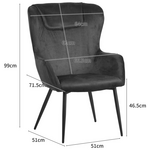 Πολυθρόνα με Υποπόδιο Rueda Pakoworld Βελούδο σε Σκούρο Πράσινο Απόχρωση με Μαύρα Μεταλλικά Πόδια 71.5x66.5x99εκ