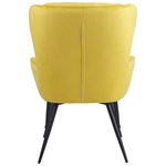 Πολυθρόνα με Υποπόδιο Rueda Pakoworld Βελούδο σε Κίτρινη Απόχρωση με Μαύρα Μεταλλικά Πόδια 71.5x66.5x99εκ