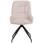 Καρέκλα Περιστρεφόμενη Kadeira Pakoworld Ύφασμα Μπεζ με Μαύρα Μεταλλικά Πόδια 57.5x51x89
