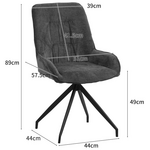 Καρέκλα Περιστρεφόμενη Kadeira Pakoworld Ύφασμα Μπεζ με Μαύρα Μεταλλικά Πόδια 57.5x51x89