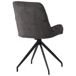 Καρέκλα Περιστεφόμενη Kadeira Pakoworld Ύφασμα Σκούρο Γκρι- Μαύρα Μεταλλικά Πόδια 57.5x51x89εκ