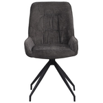 Καρέκλα Περιστεφόμενη Kadeira Pakoworld Ύφασμα Σκούρο Γκρι- Μαύρα Μεταλλικά Πόδια 57.5x51x89εκ
