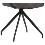 Καρέκλα Περιστεφόμενη Kadeira Pakoworld Ύφασμα Σκούρο Γκρι- Μαύρα Μεταλλικά Πόδια 57.5x51x89εκ