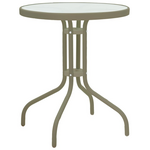 Τραπεζαρία Calan-Watson Pakoworld σετ 3τεμ Μέταλλο Σαμπανιζέ-Γυαλί Φ60x70εκ