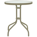 Τραπεζαρία Calan-Watson Pakoworld σετ 3τεμ Μέταλλο Σαμπανιζέ-Γυαλί Φ60x70εκ