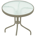 Τραπεζαρία Calan-Watson Pakoworld σετ 3τεμ Μέταλλο Σαμπανιζέ-Γυαλί Φ60x70εκ