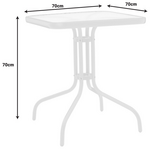 Τραπεζαρία Watson-Obbi Pakoworld Μέταλλο Λευκό- Γυαλί 70x70x70εκ