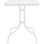 Τραπεζαρία Watson-Calan Pakoworld Μέταλλο Λευκό- Γυαλί 70x70x70εκ