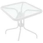 Τραπεζαρία Watson-Calan Pakoworld Μέταλλο Λευκό- Γυαλί 70x70x70εκ