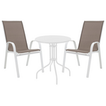 Τραπεζαρία Vergo-Calan Pakoworld Λευκό Μέταλλο Φ60x70εκ