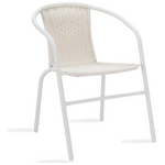 Τραπεζαρία Watson-Obbi σετ 3τεμ Pakoworld Μέταλλο Λευκό-Γυαλί Φ60x70εκ