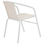 Τραπεζαρία Watson-Obbi σετ 3τεμ Pakoworld Μέταλλο Λευκό-Γυαλί Φ60x70εκ