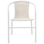 Τραπεζαρία Watson-Obbi σετ 3τεμ Pakoworld Μέταλλο Λευκό-Γυαλί Φ60x70εκ