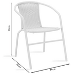 Τραπεζαρία Watson-Obbi σετ 3τεμ Pakoworld Μέταλλο Λευκό-Γυαλί Φ60x70εκ