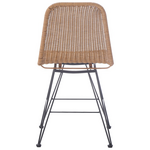 Καρέκλα Pamela Pakoworld pe Rattan σε Φυσική Απόχρωση και Μαύρα Μεταλλικά Πόδια 44x58x82εκ