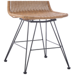 Καρέκλα Pamela Pakoworld pe Rattan σε Φυσική Απόχρωση και Μαύρα Μεταλλικά Πόδια 44x58x82εκ